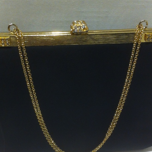 VINTAGE BLACK AFTER FIVE HANDBAG WITH CHANGE PURSE - Picture 5 of 6